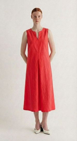 Платье хлопок без рукавов со складкой